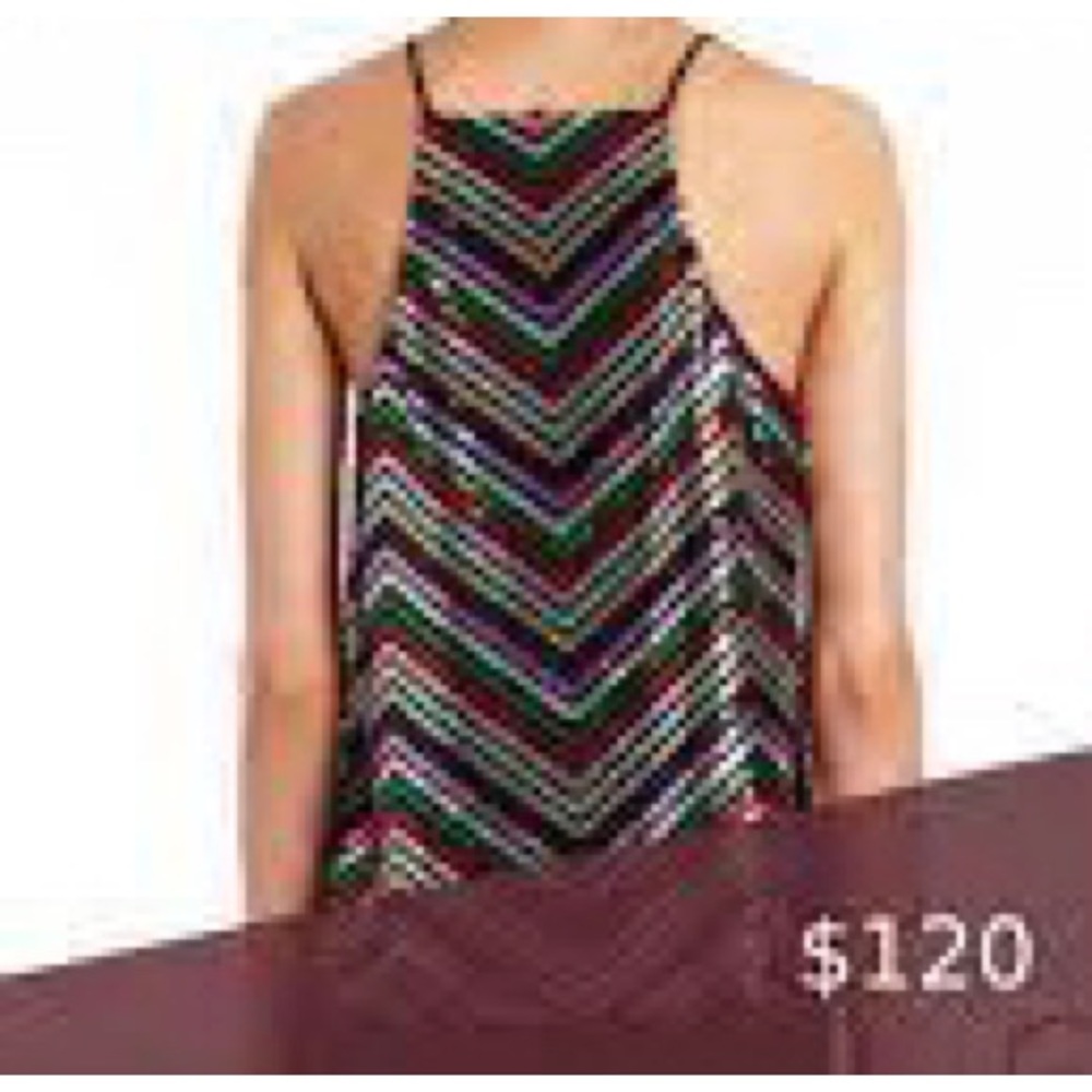 Amanda Uprichard Mako Sequin Halter | Sparkly Chevron Top – Brand New - … - Picture 5 of 8